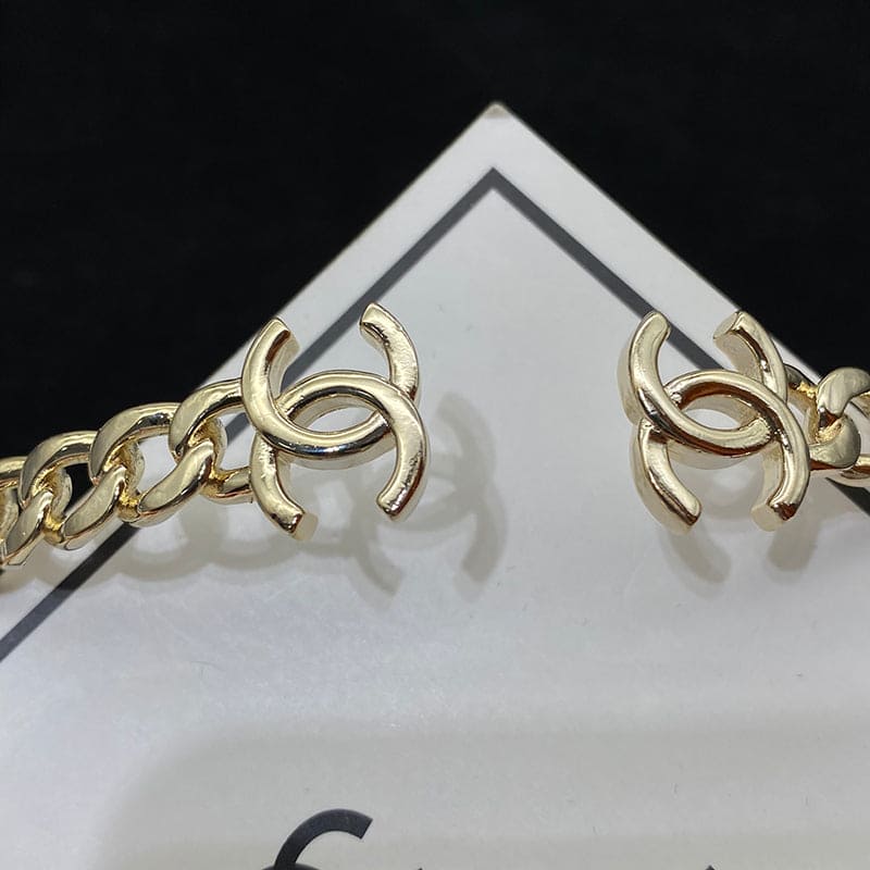 Chanel Interlocking Cuff Logo Choker Necklace