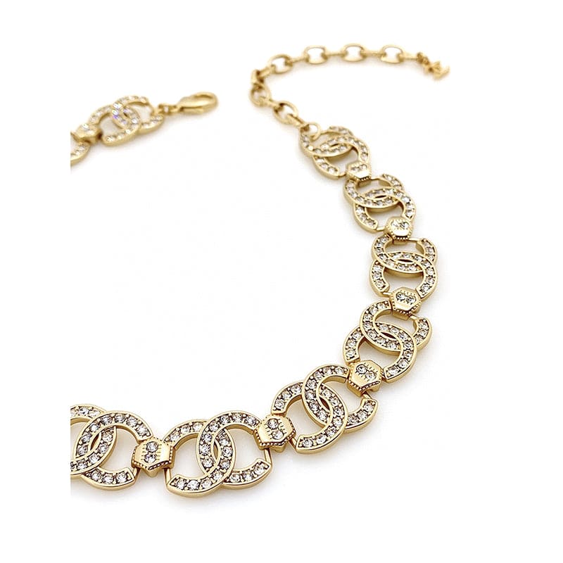Chanel Rhinestone 2021 Interlocking Choker Necklace