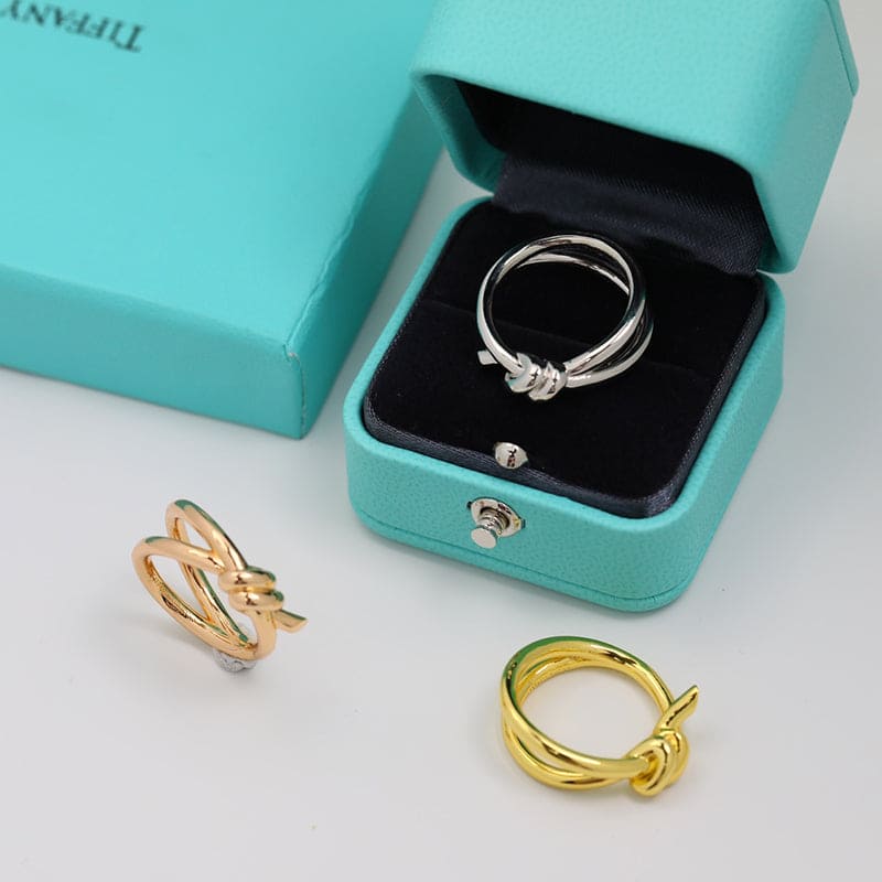 Tiffany Knot Double Row Ring - 18K Rose Gold