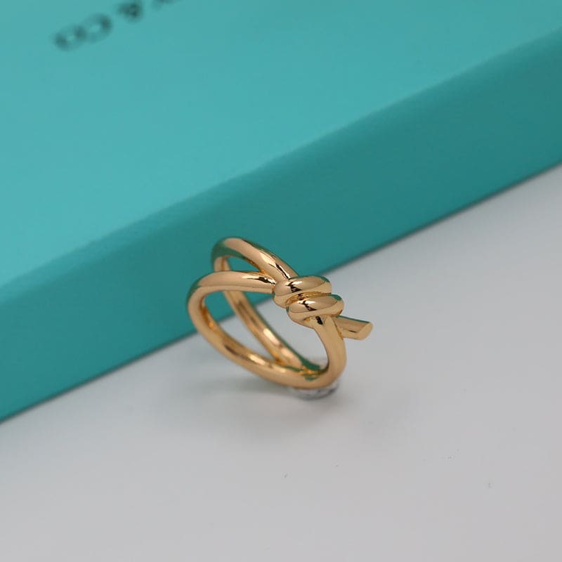 Tiffany Knot Double Row Ring - 18K Rose Gold