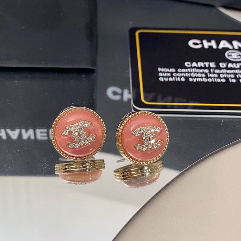 Chanel Pearl Crystal Stud Earrings - 18K Yellow Gold