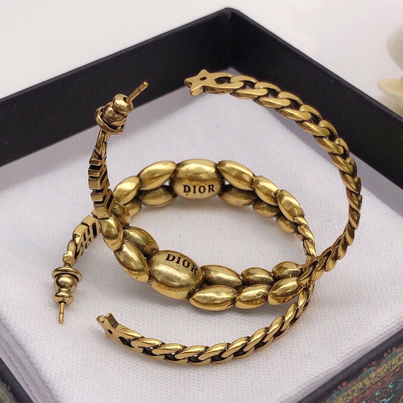 Dior Vintage Crystal Earrings - 18K Yellow Gold