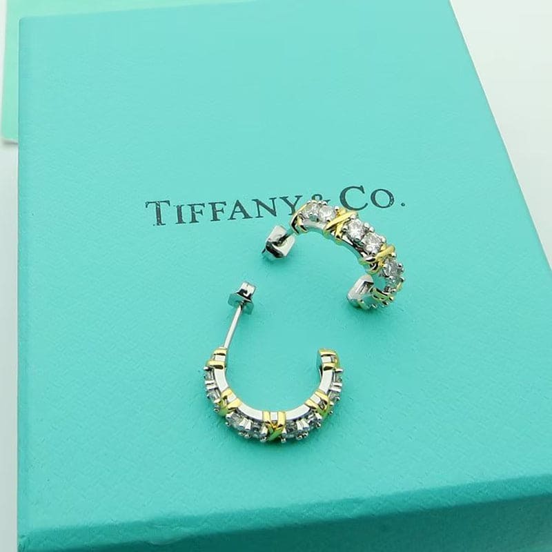 Tiffany Schlumberger Twenty Stone Hoop Earrings - 18K Yellow Gold