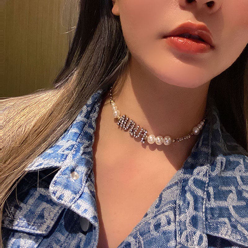Dior Pearl & Crystal J'Adior Choker Necklace