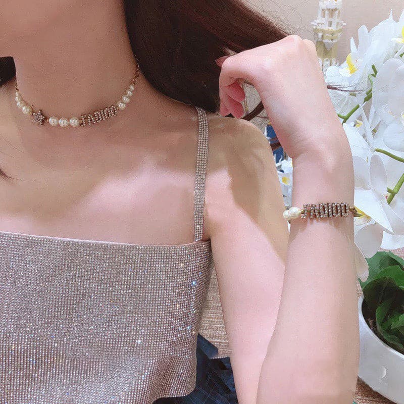 Dior Pearl & Crystal J'Adior Choker Necklace
