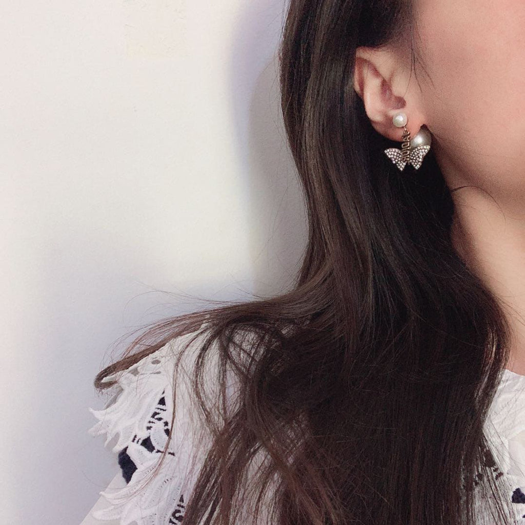 Dior Dragonfly/ Butterfly Pearl Earrings