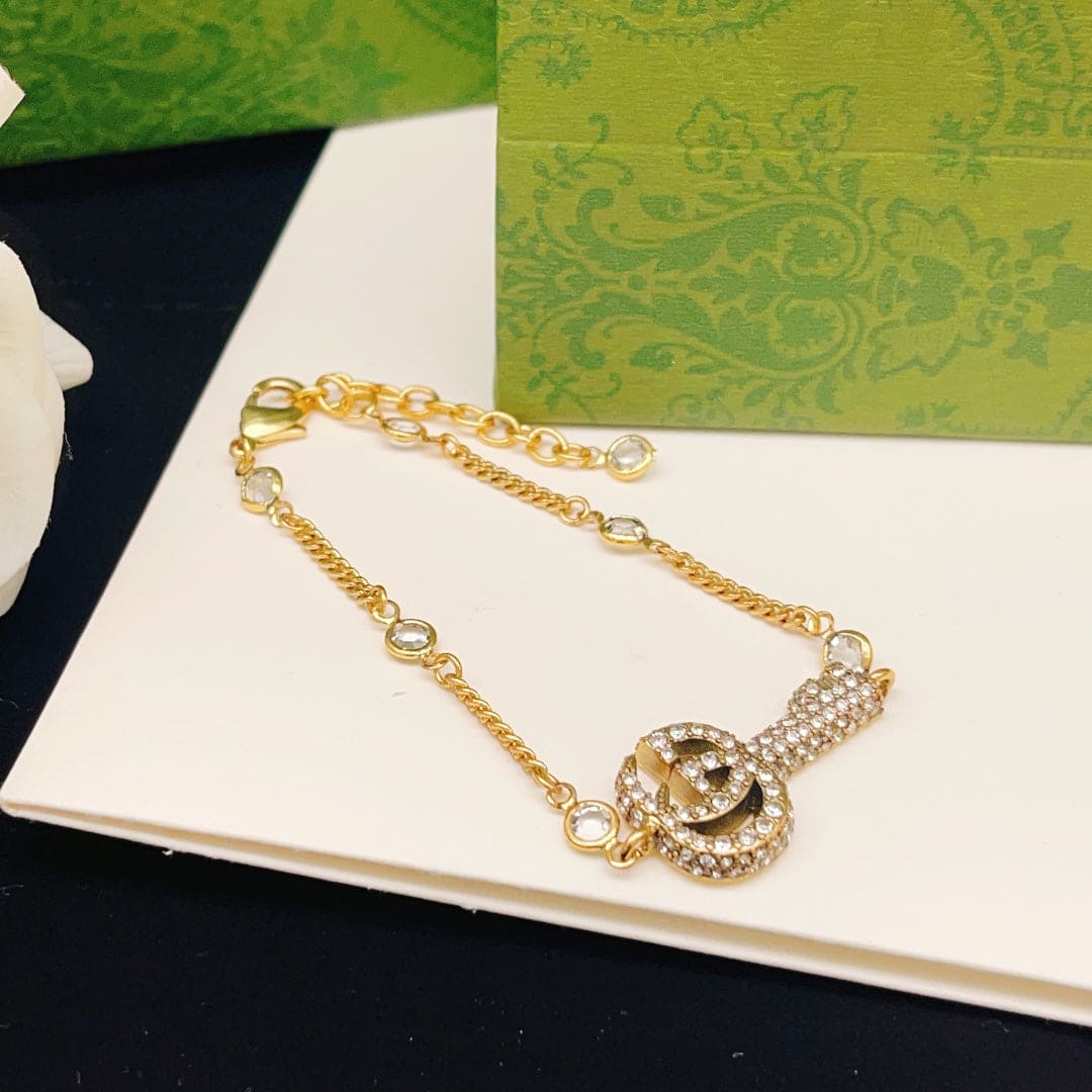 Gucci Double G Crystal Key Bracelet