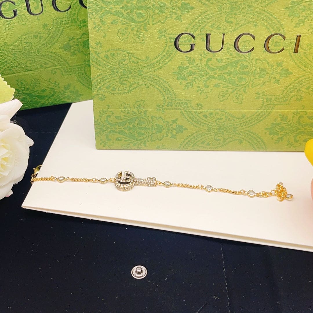 Gucci Double G Crystal Key Bracelet