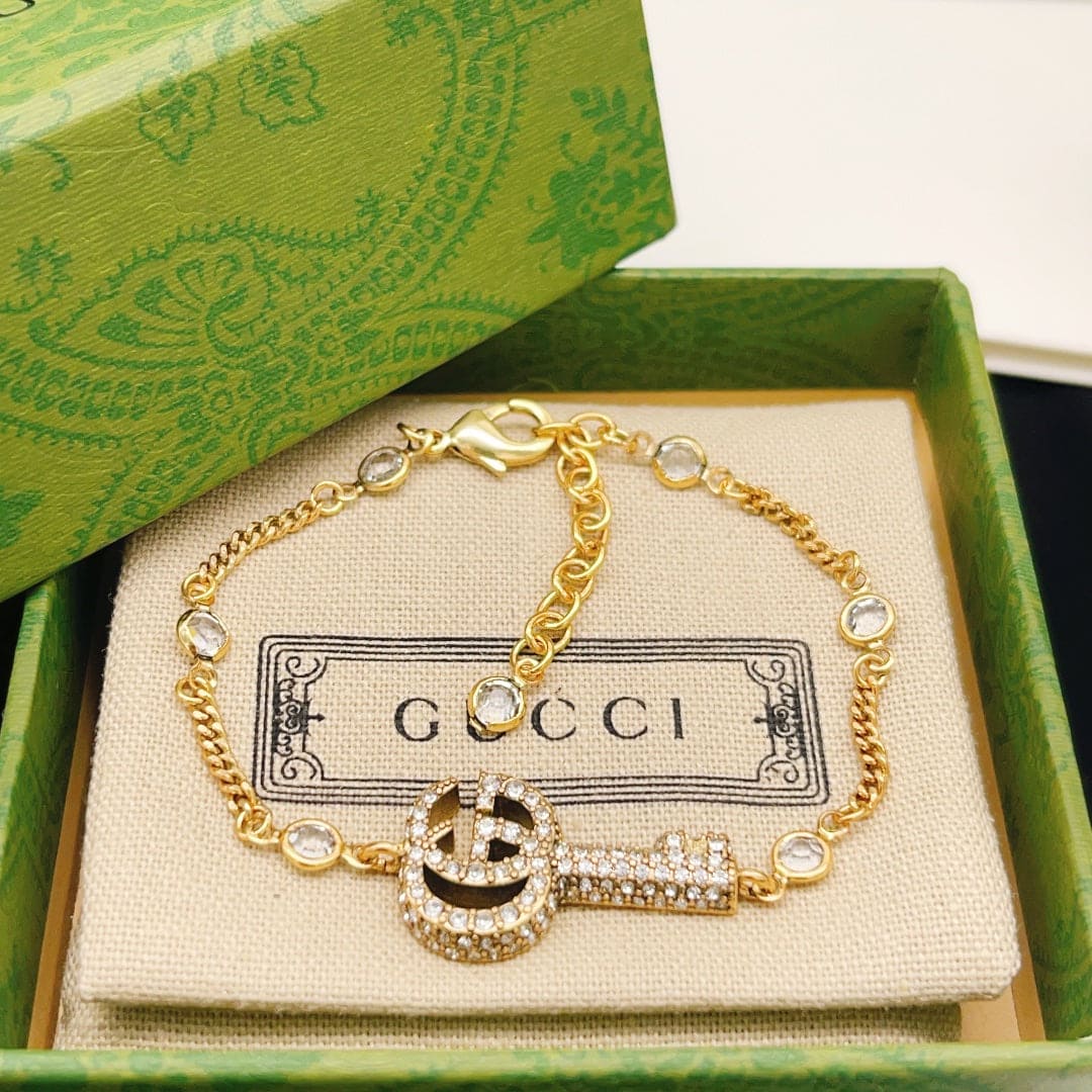 Gucci Double G Crystal Key Bracelet