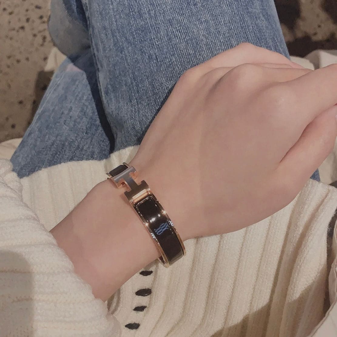 Hermes Clic H Black Bracelet