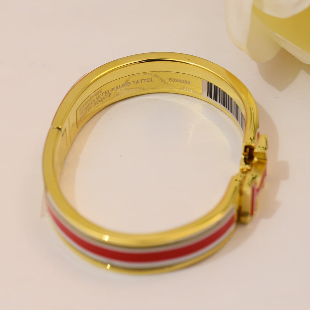 Hermes Clic H Red & White Bracelet