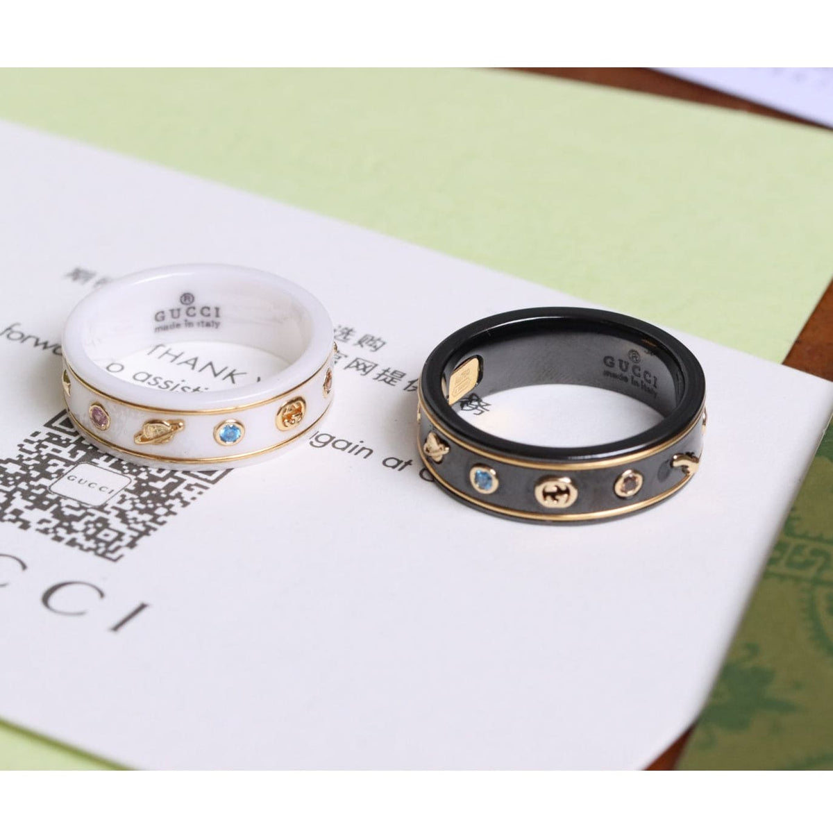 Gucci Double G Icon With Gemstones Corundum Ring - 18K Yellow Gold