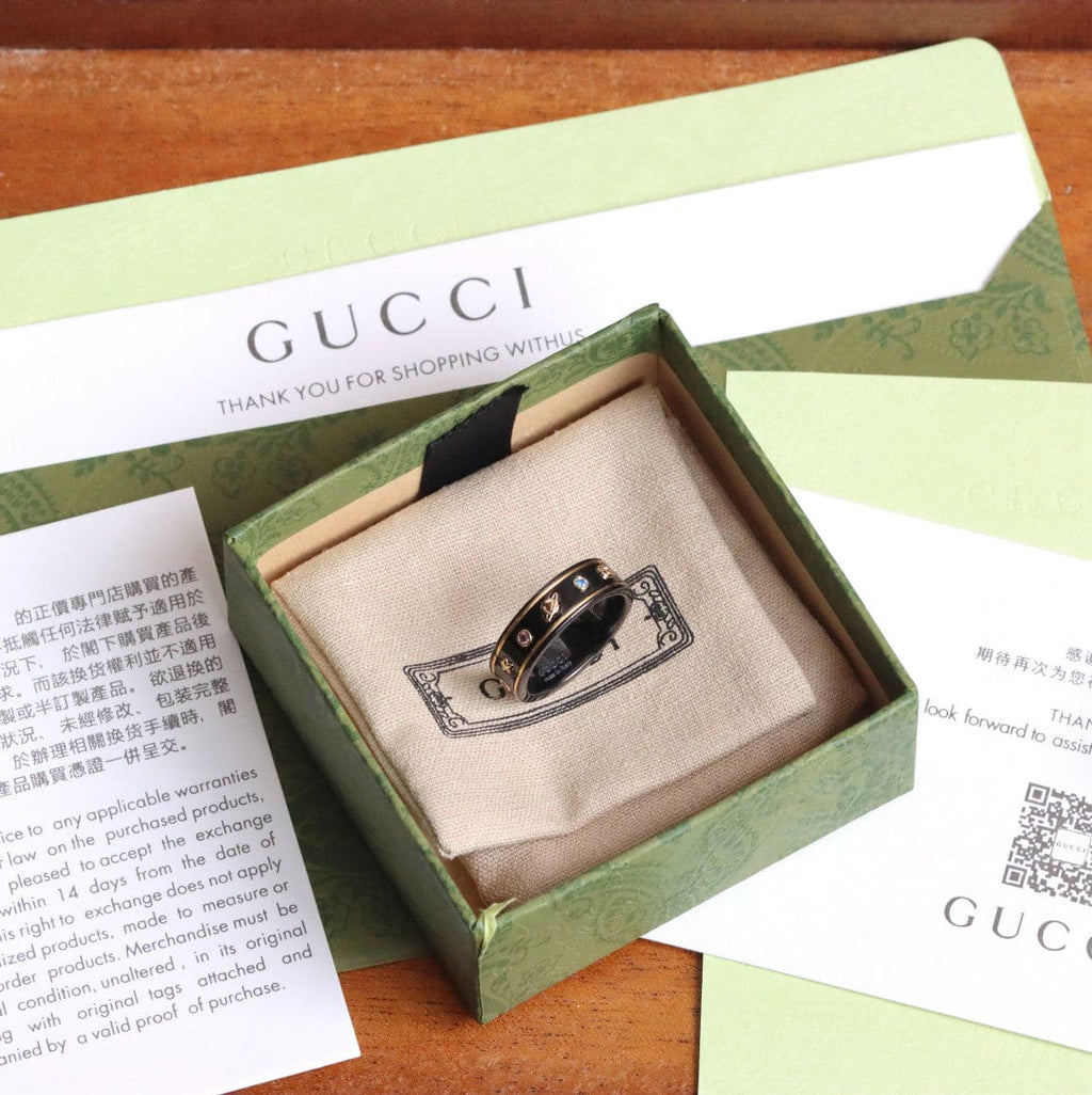 Gucci Double G Icon With Gemstones Corundum Ring - 18K Yellow Gold