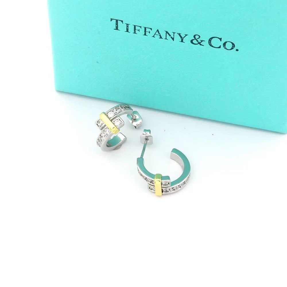 Tiffany Edge Hoop Earrings - 18K Yellow Gold
