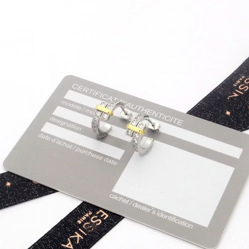 Tiffany Edge Hoop Earrings - 18K Yellow Gold