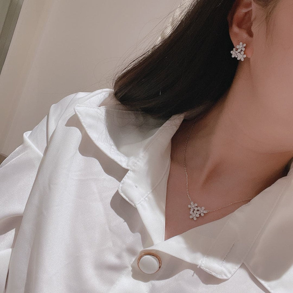 Three Flowers Socrate Necklace - 18K Gold