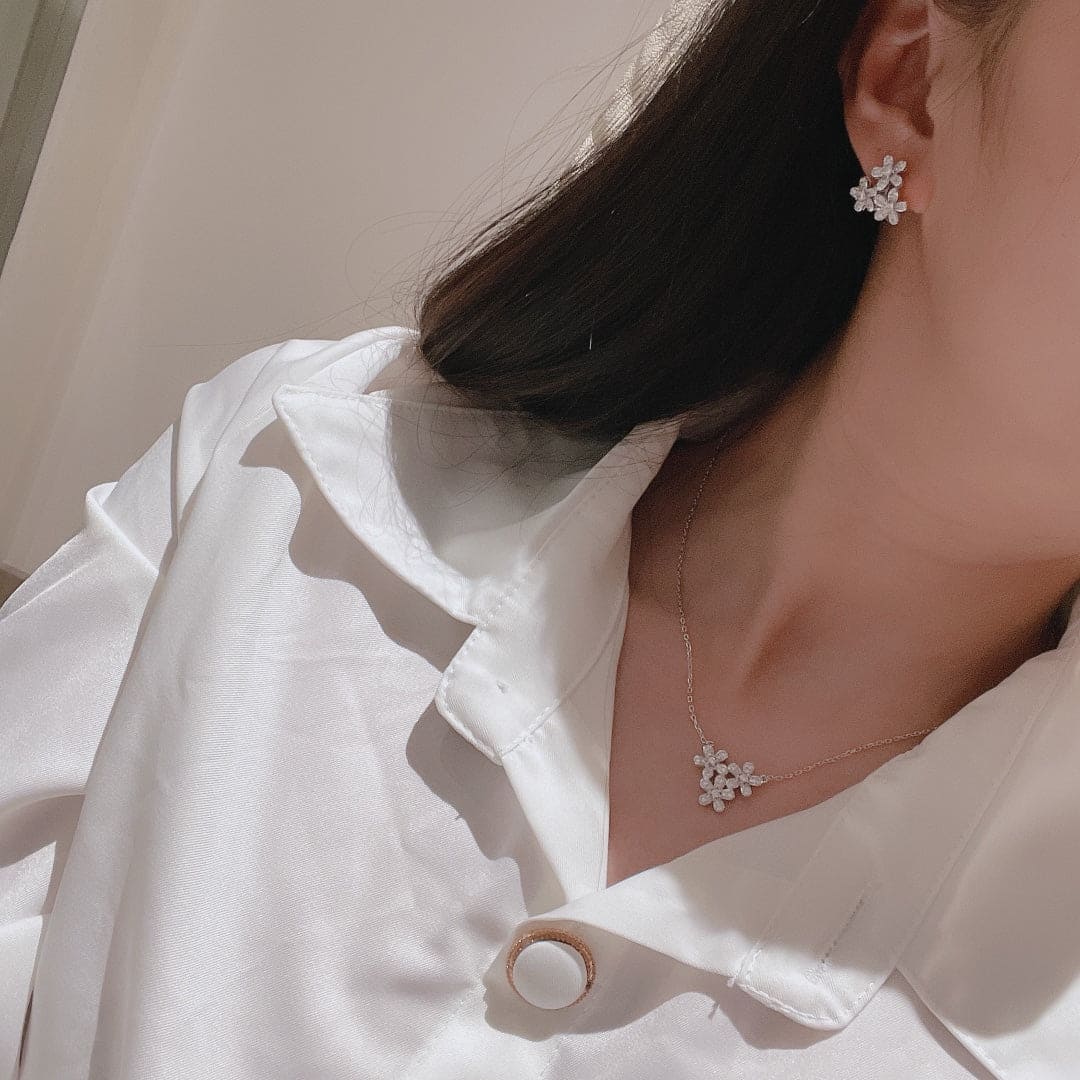 Three Flowers Socrate Necklace - 18K Gold