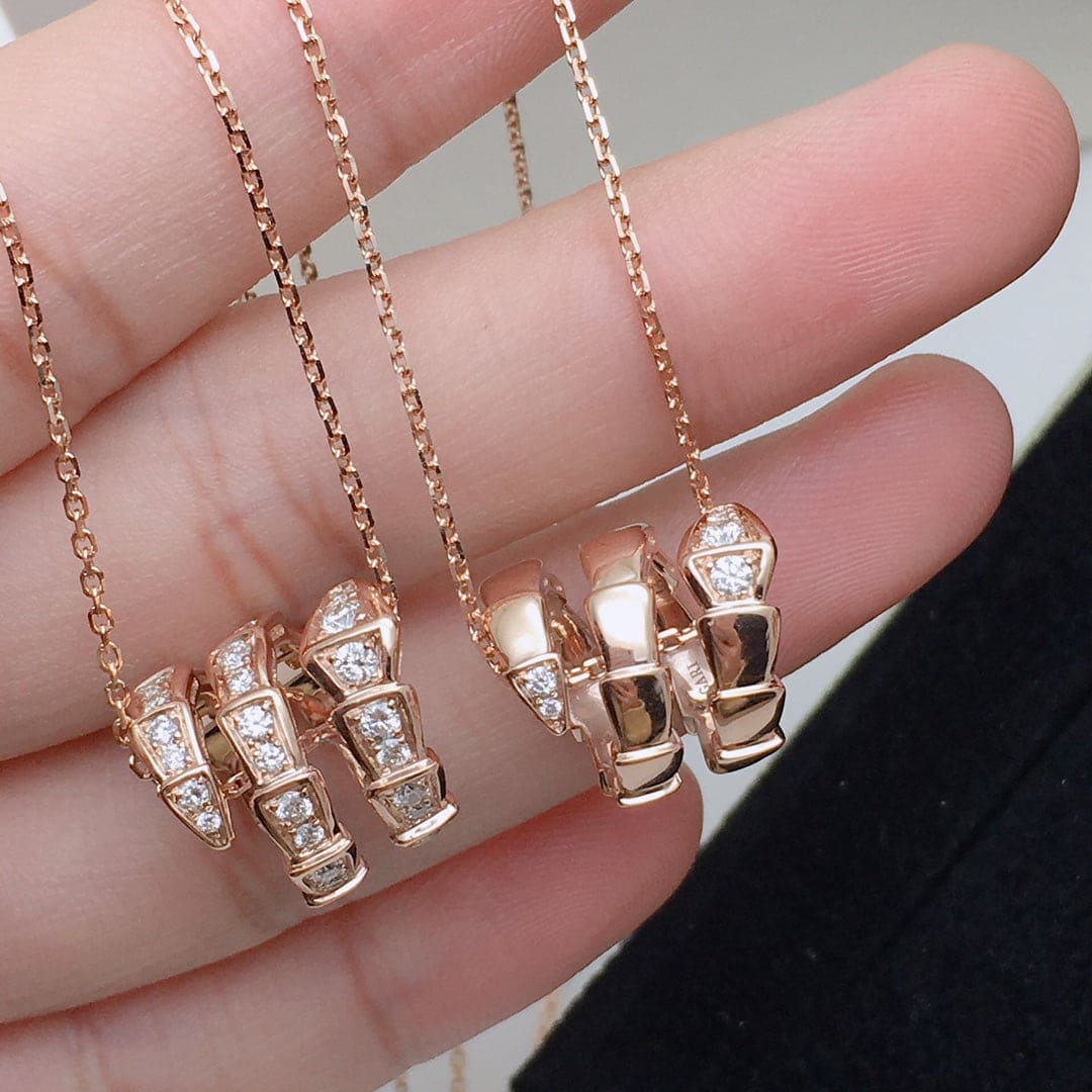 Bvlgari Serpenti Viper Pave Moissanite Necklace - 18K Gold