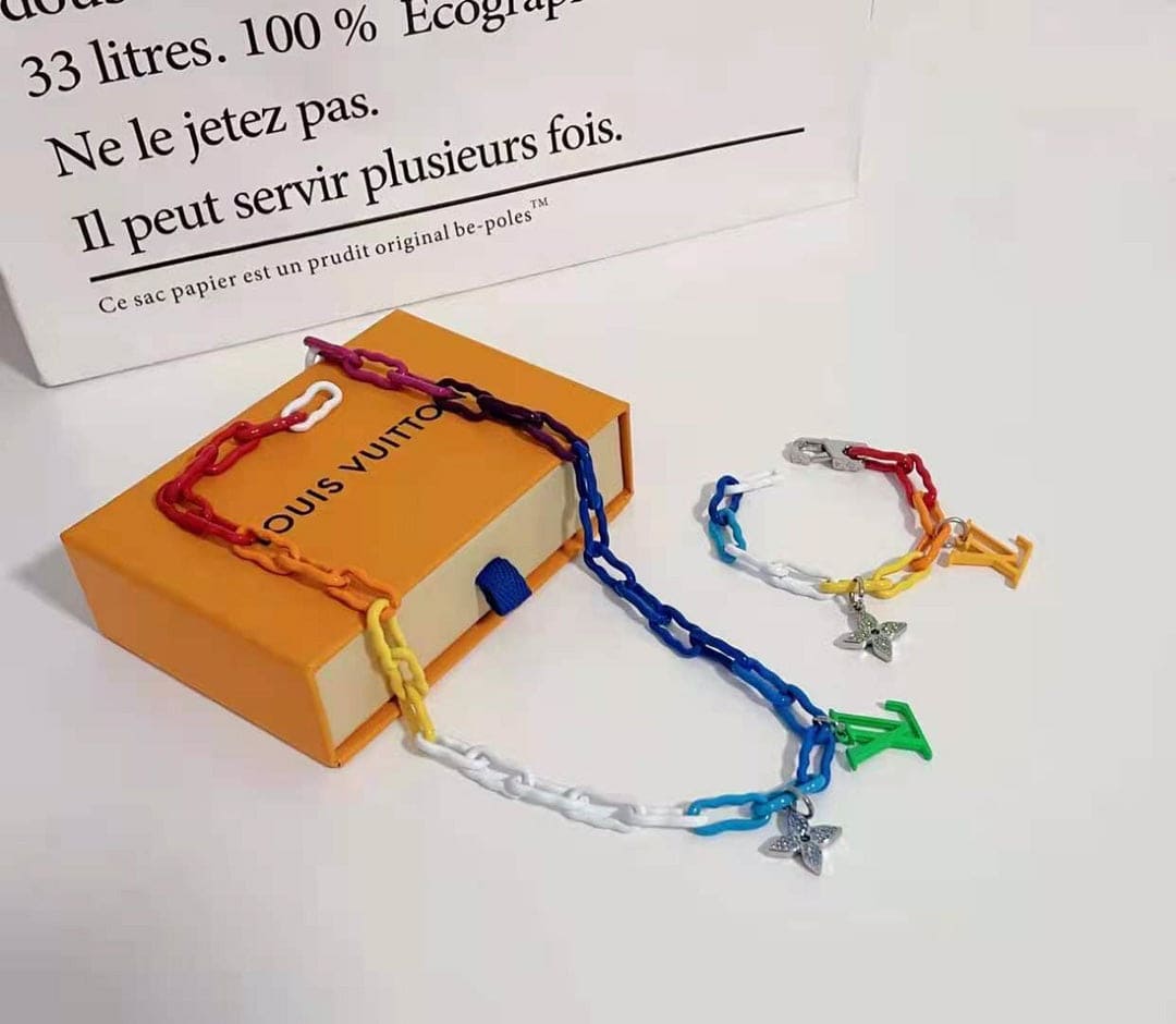 Louis Vuitton Rainbow Ceramic Chain Necklace