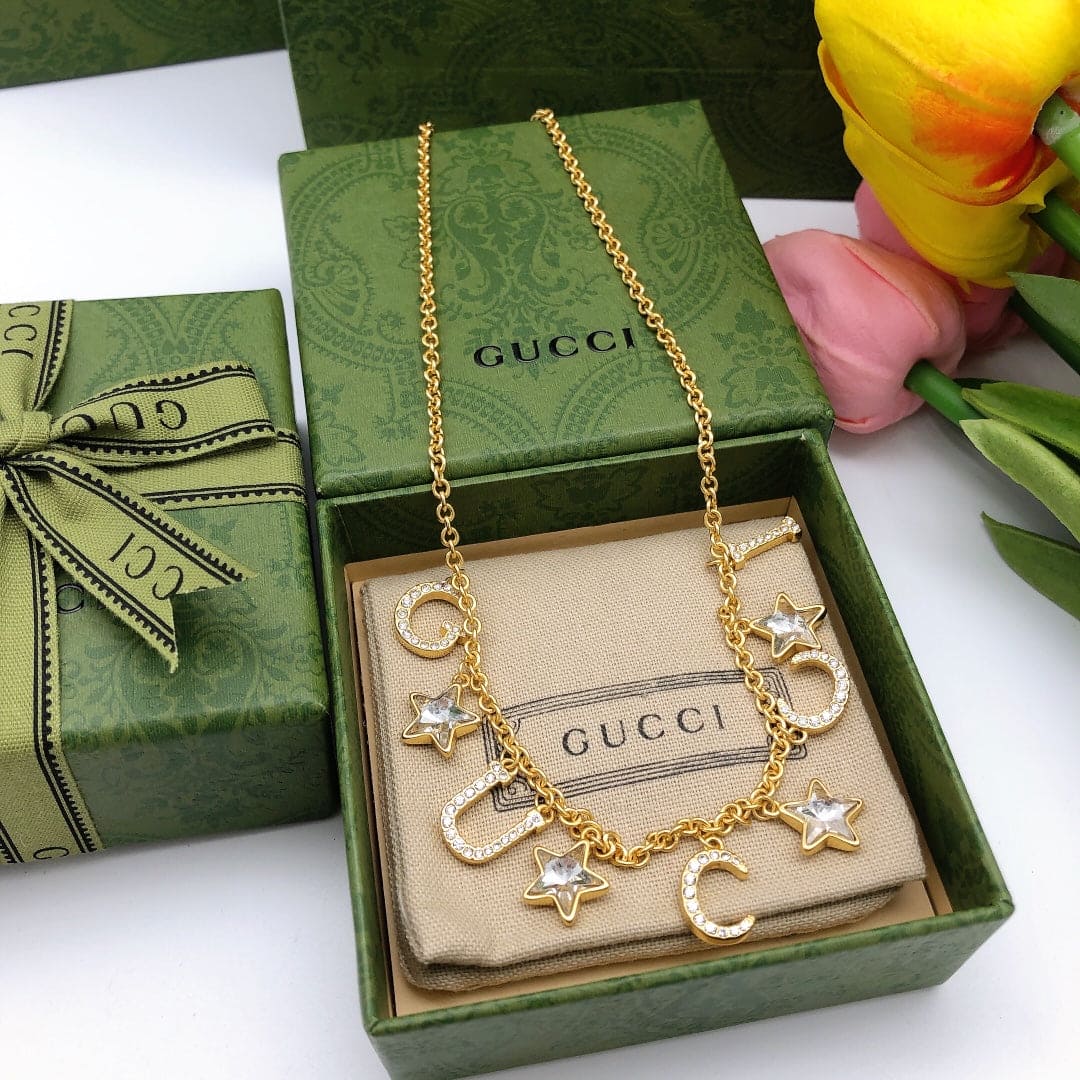 Gucci Double G Script Necklace