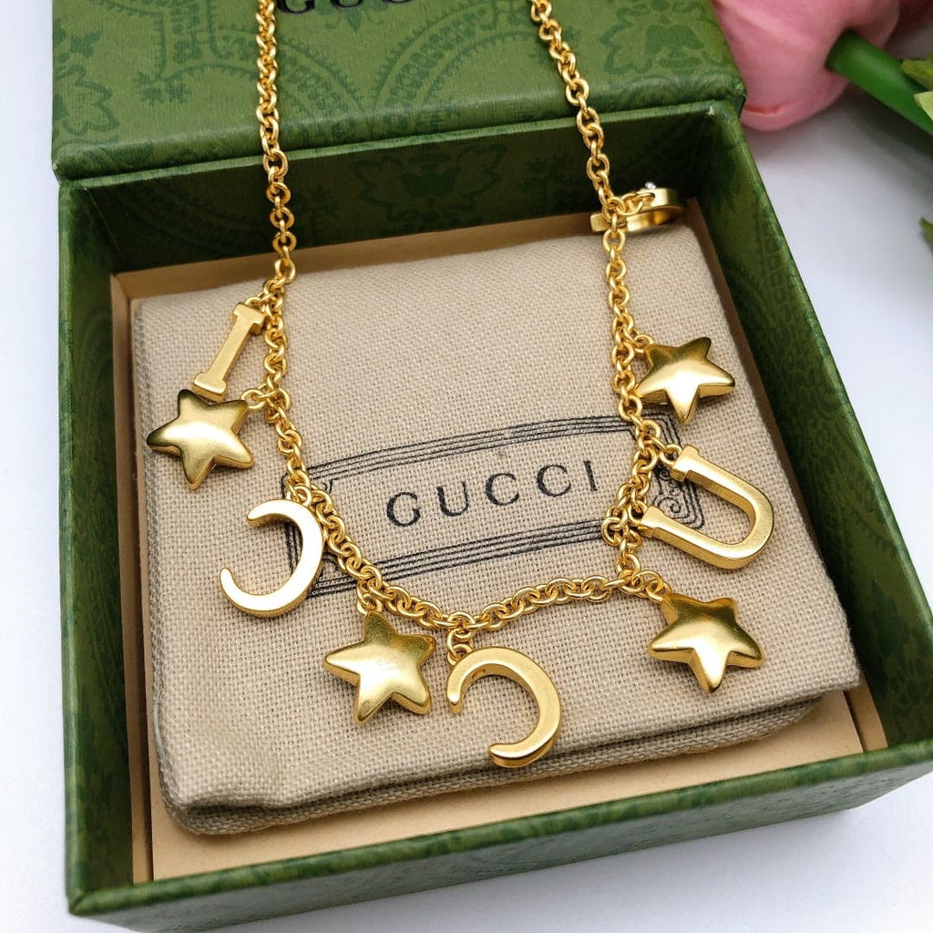 Gucci Double G Script Necklace