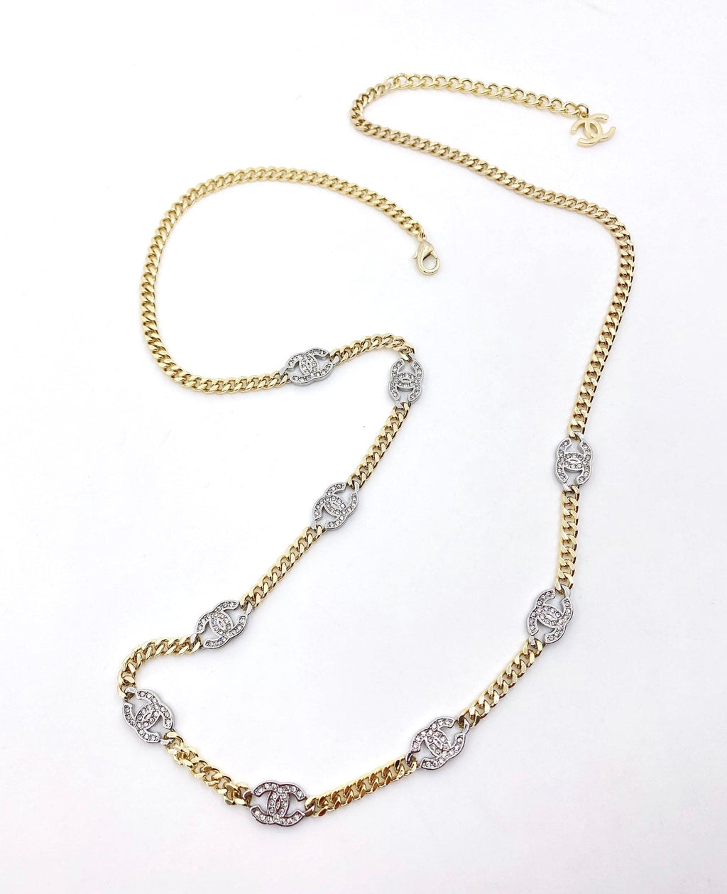 Chanel Crystal Chain Link Necklace