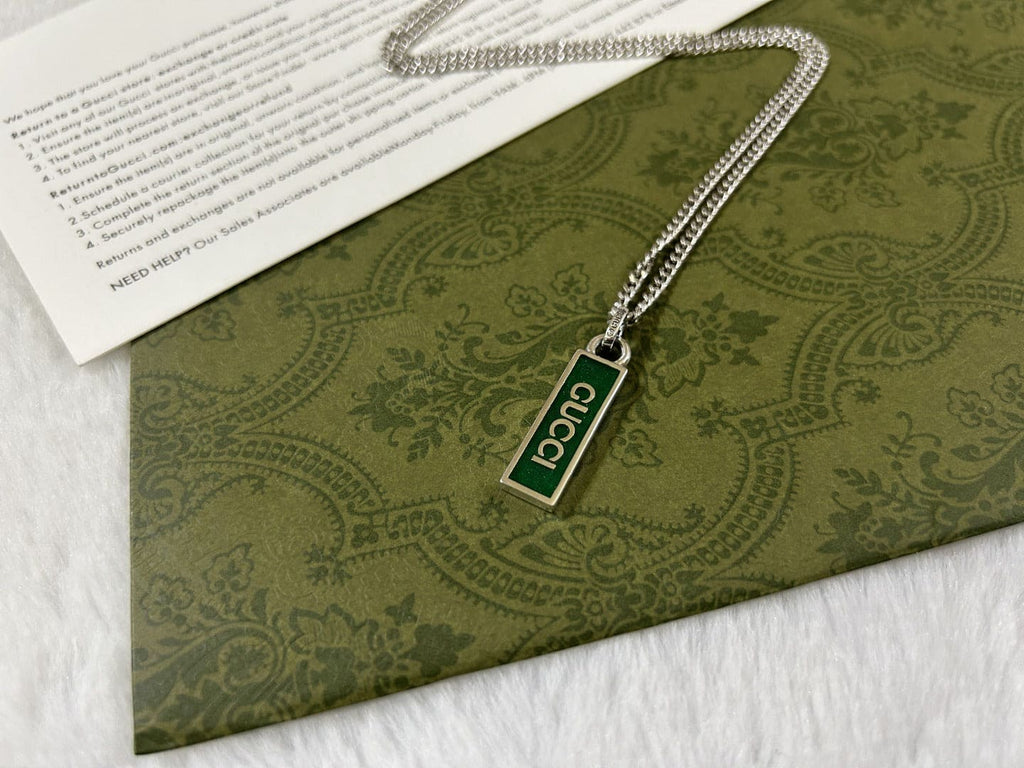 Gucci Double G Enamel Pendant Necklace
