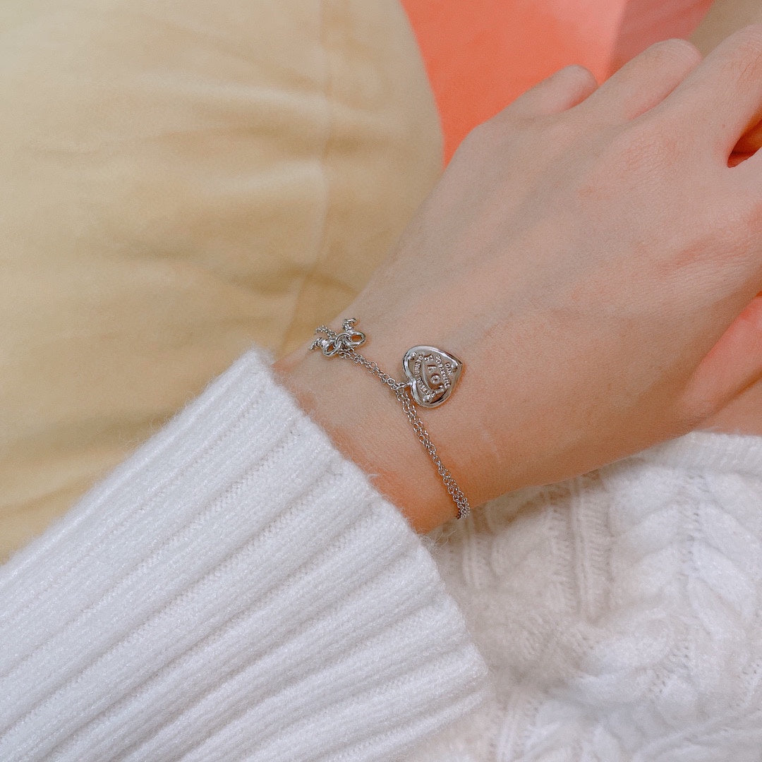 Tiffany Heart Tag Key Bracelet - 18K Gold