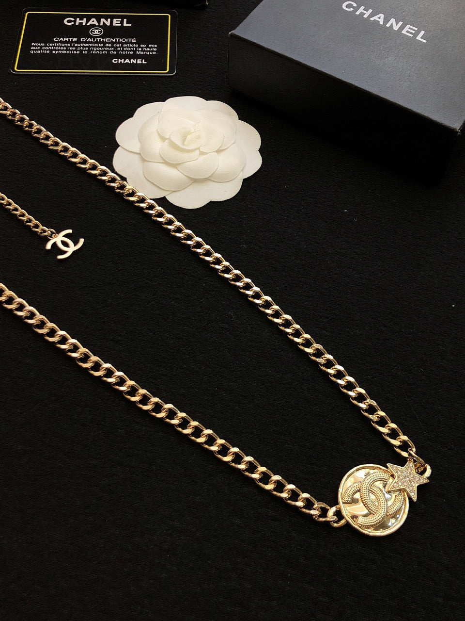Chanel Rhinestone Star Chain Necklace