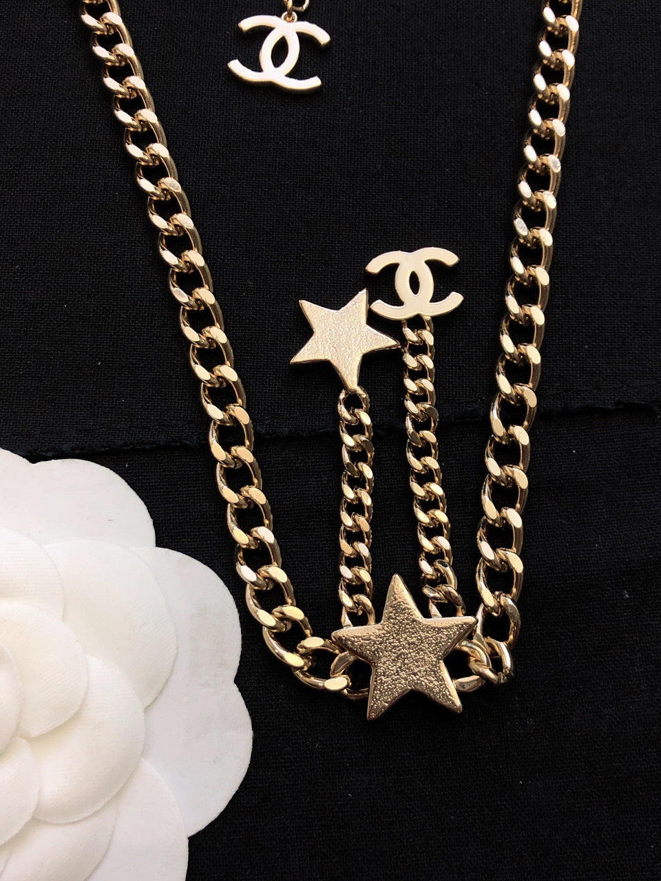 Chanel Rhinestone Star Chain Necklace