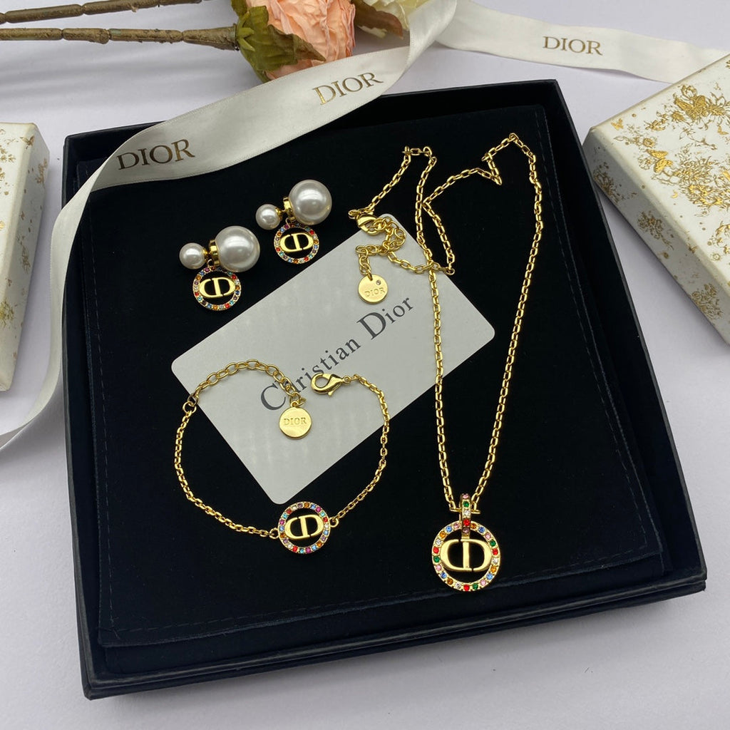 Dior Petit CD Multicolor Crystal Necklace