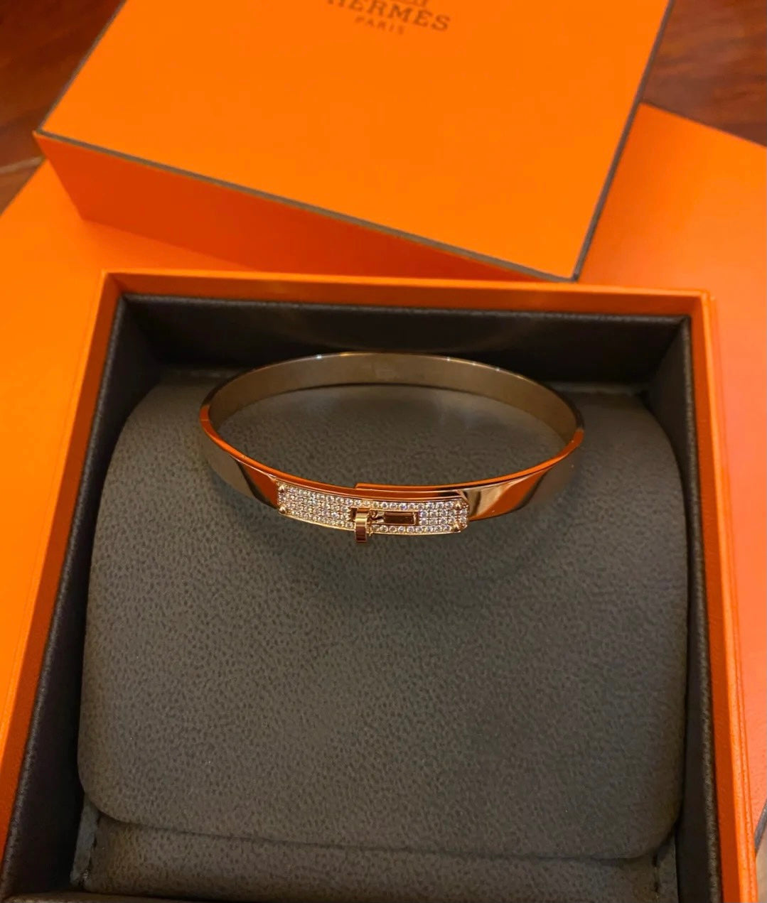 Hermes Kelly Small Model Diamond Bracelet