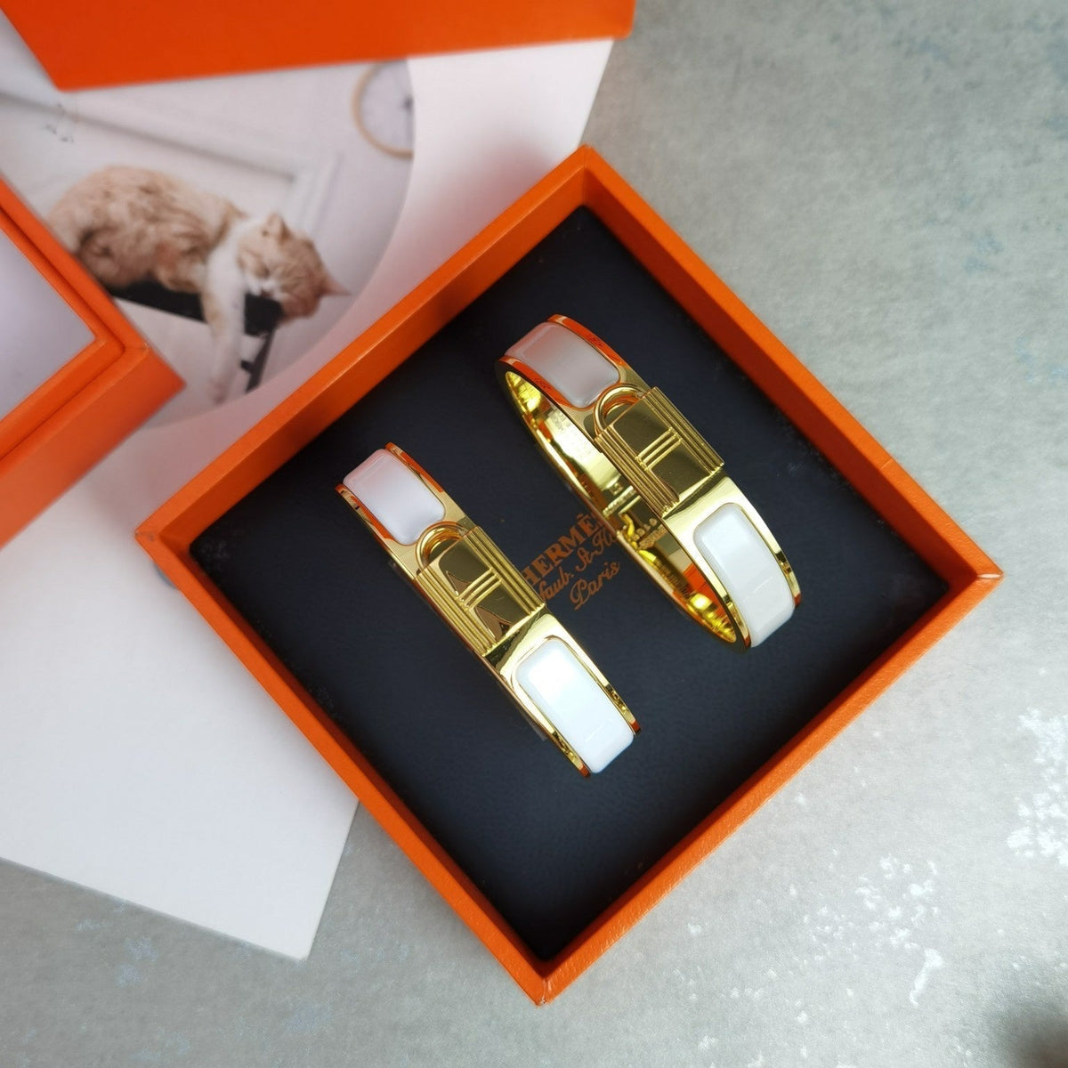 Hermes Clic Cadenas Light Brown Bracelet