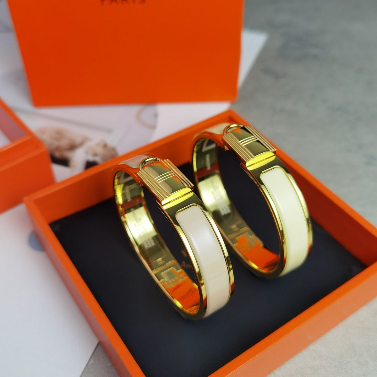 Hermes Clic Cadenas Light Brown Bracelet