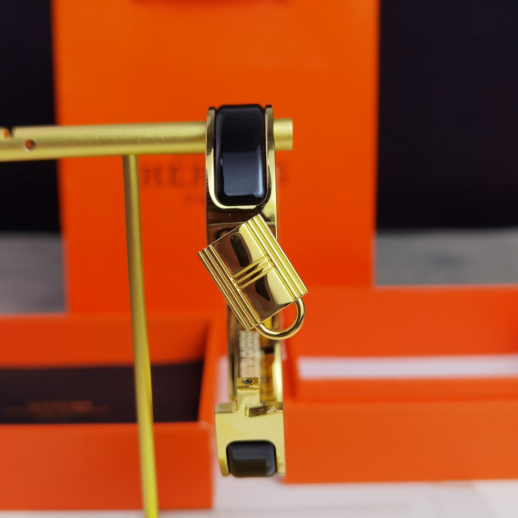 Hermes Clic Cadenas Black Bracelet