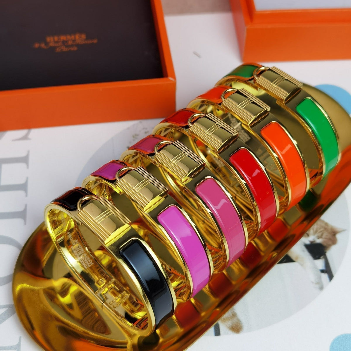 Hermes Clic Cadenas Pink Bracelet