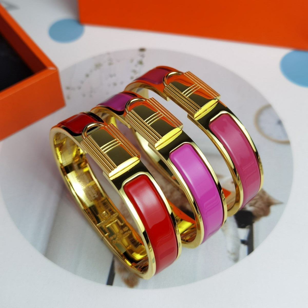 Hermes Clic Cadenas Pink Bracelet