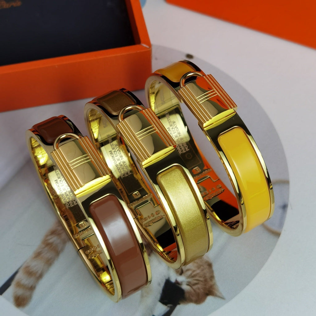 Hermes Clic Cadenas Yellow Bracelet