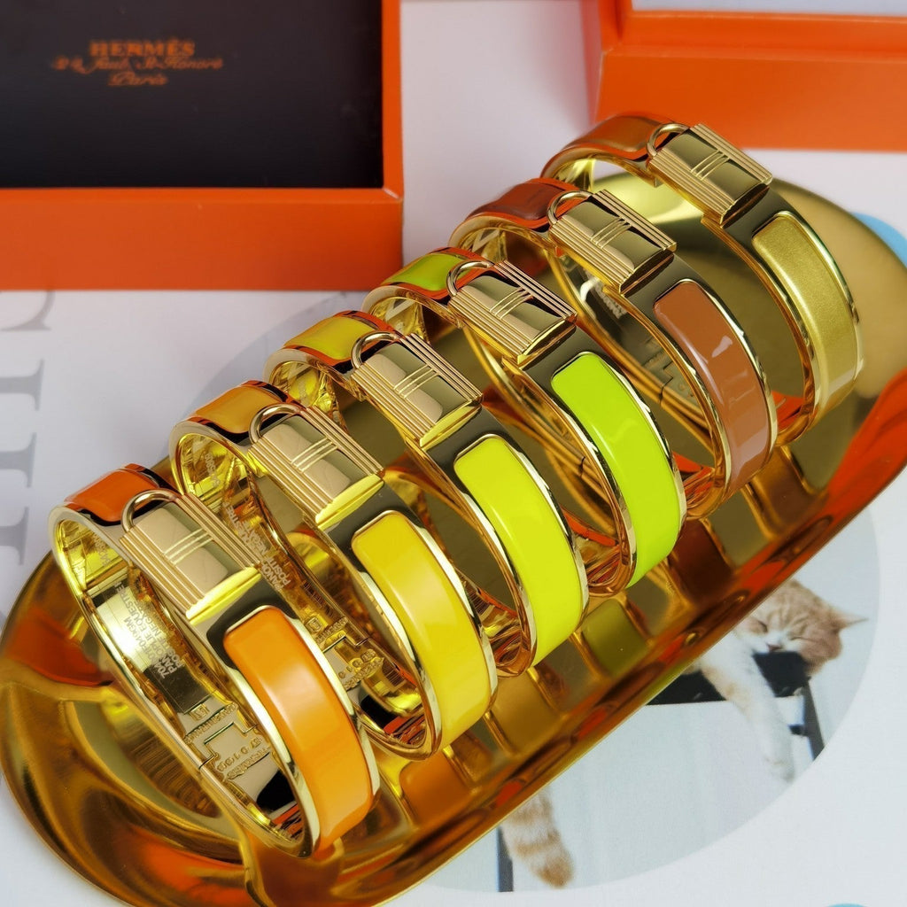 Hermes Clic Cadenas Orange Bracelet