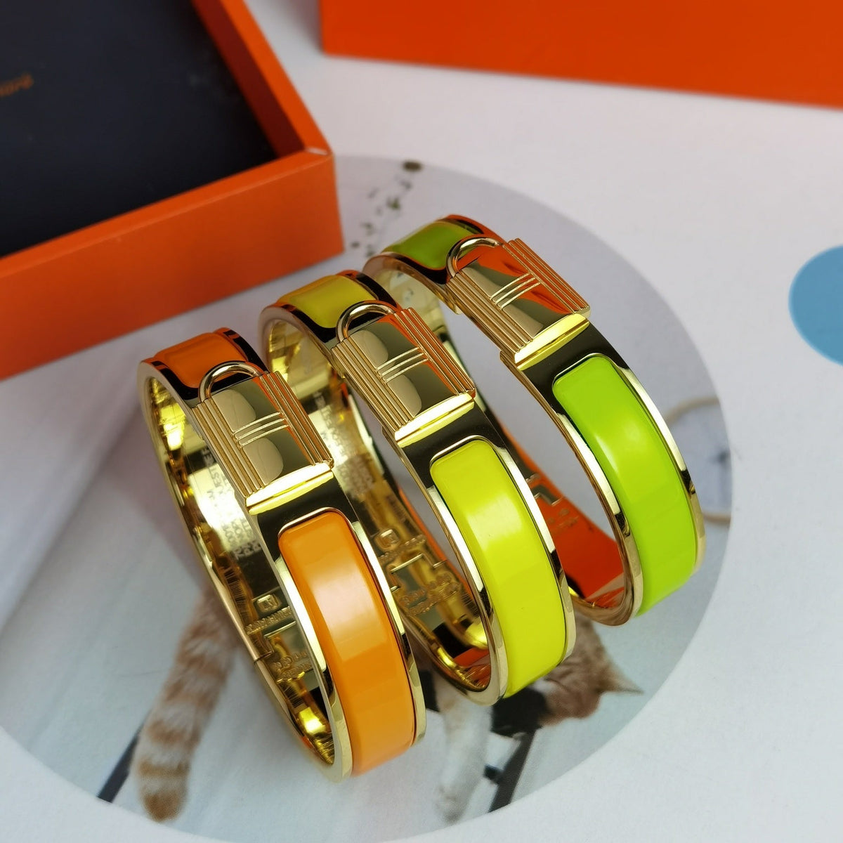 Hermes Clic Cadenas Yellow Bracelet