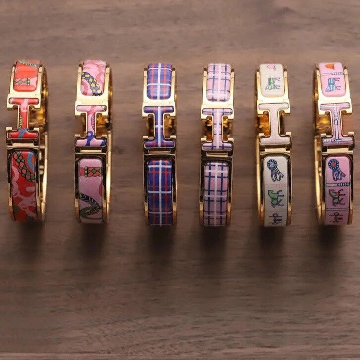 Hermes Clic H Panoplie Equestre Pink Bracelet