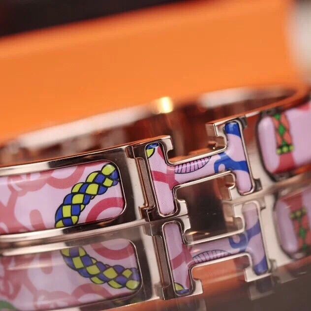 Hermes Clic H Panoplie Equestre Pink Bracelet