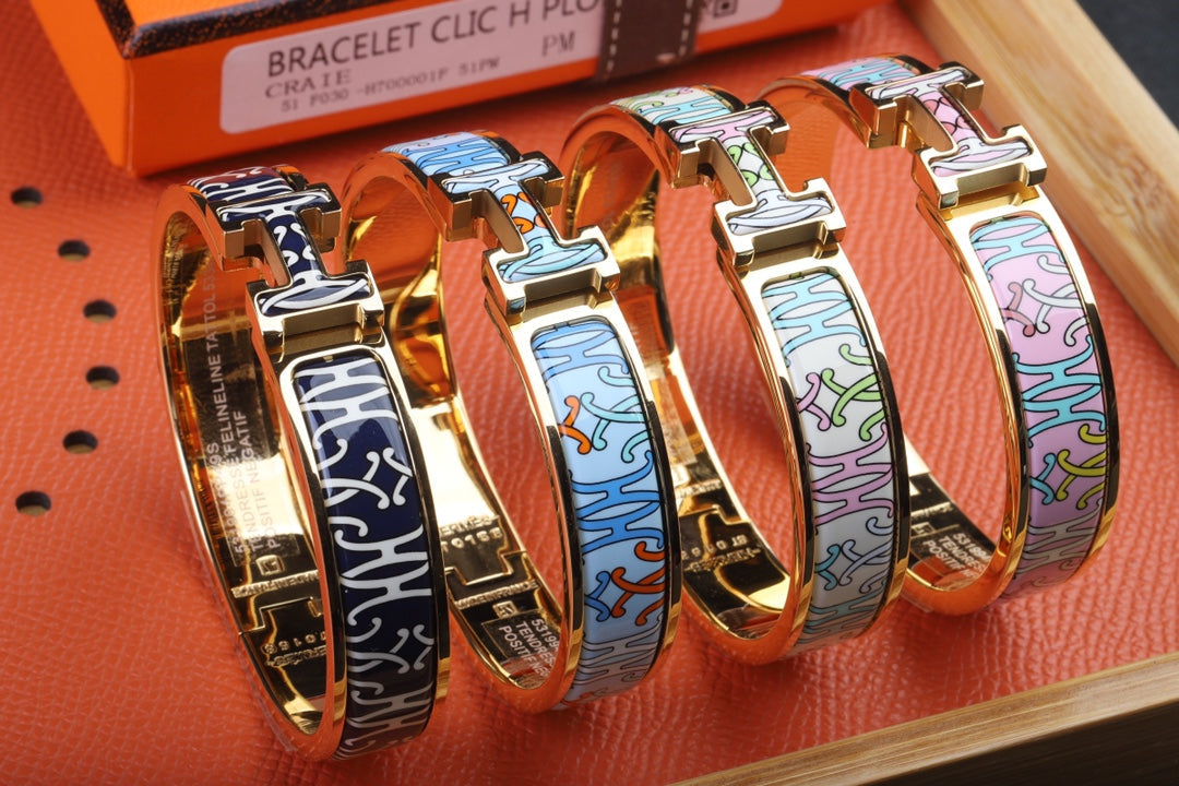 Hermes Clic H Lift Blue Bracelet