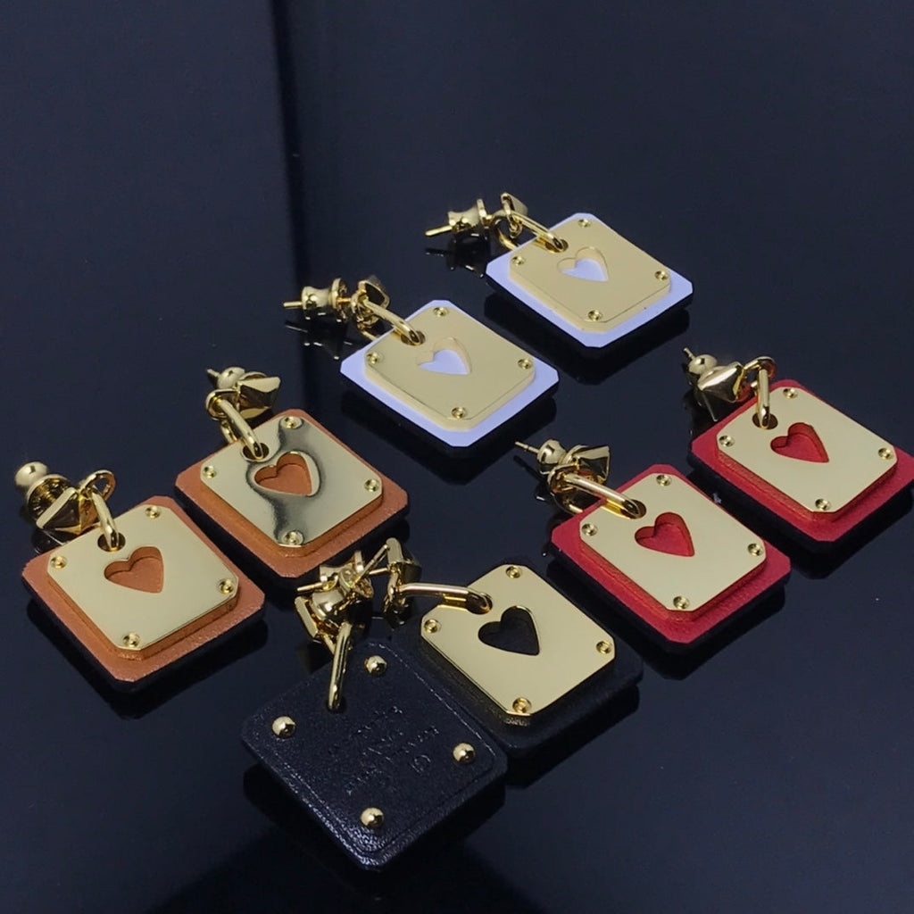Hermes As De Celine Brown Earrings