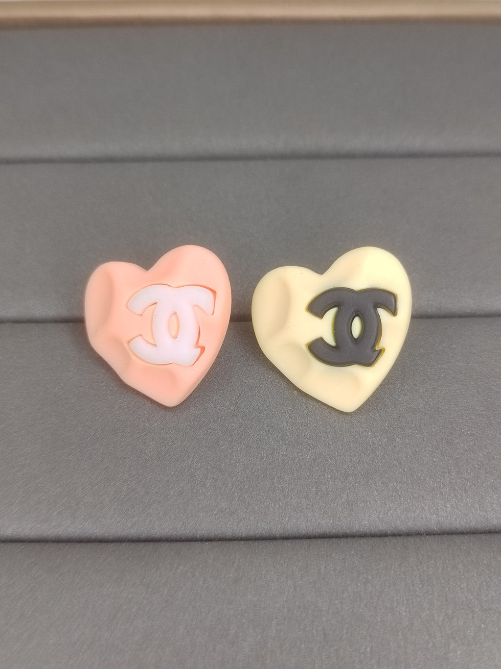 Chanel Pink & Yellow Resin Earrings - 18K Yellow Gold