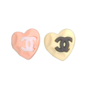 Chanel Pink & Yellow Resin Earrings - 18K Yellow Gold