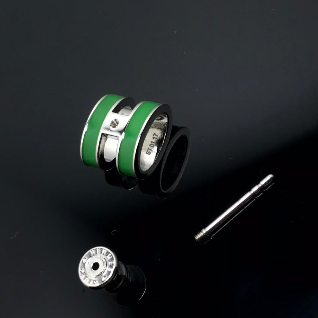 Hermes Mini Pop Green Earrings