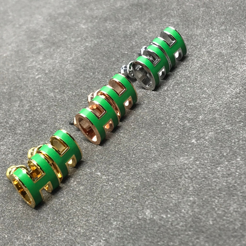 Hermes Mini Pop Green Earrings