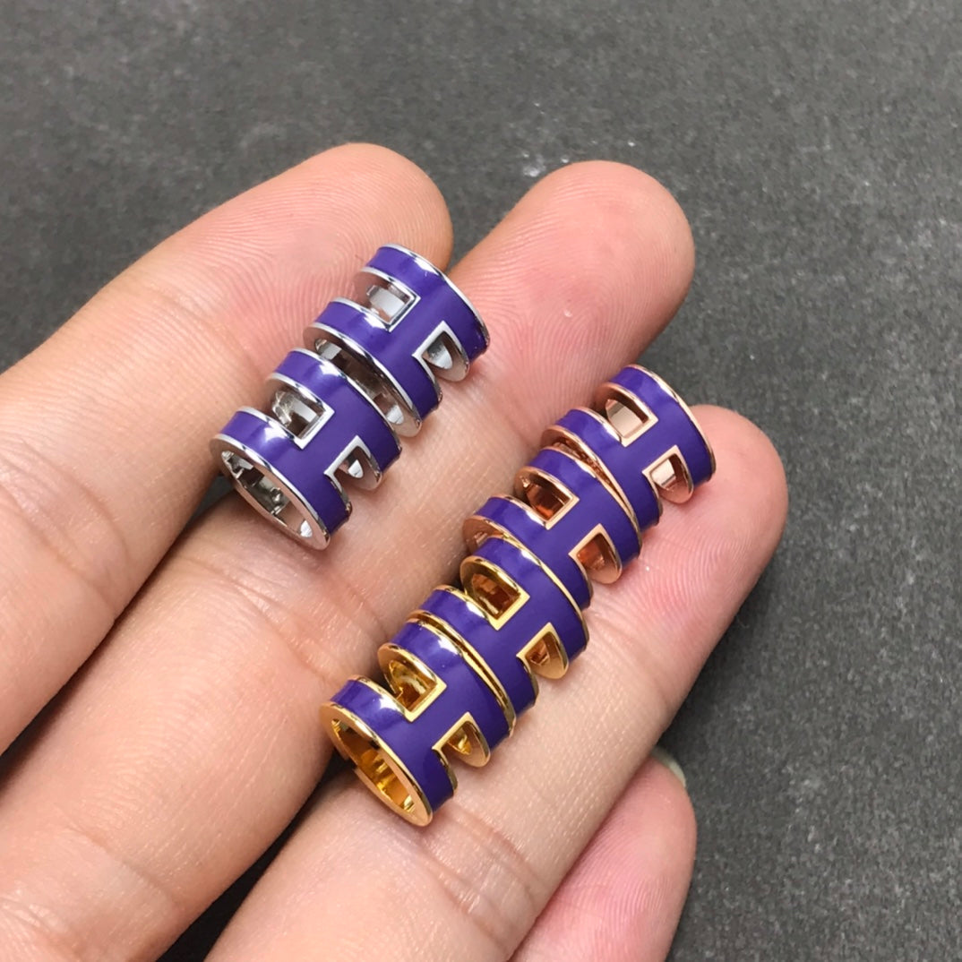 Hermes Mini Pop Purple Earrings