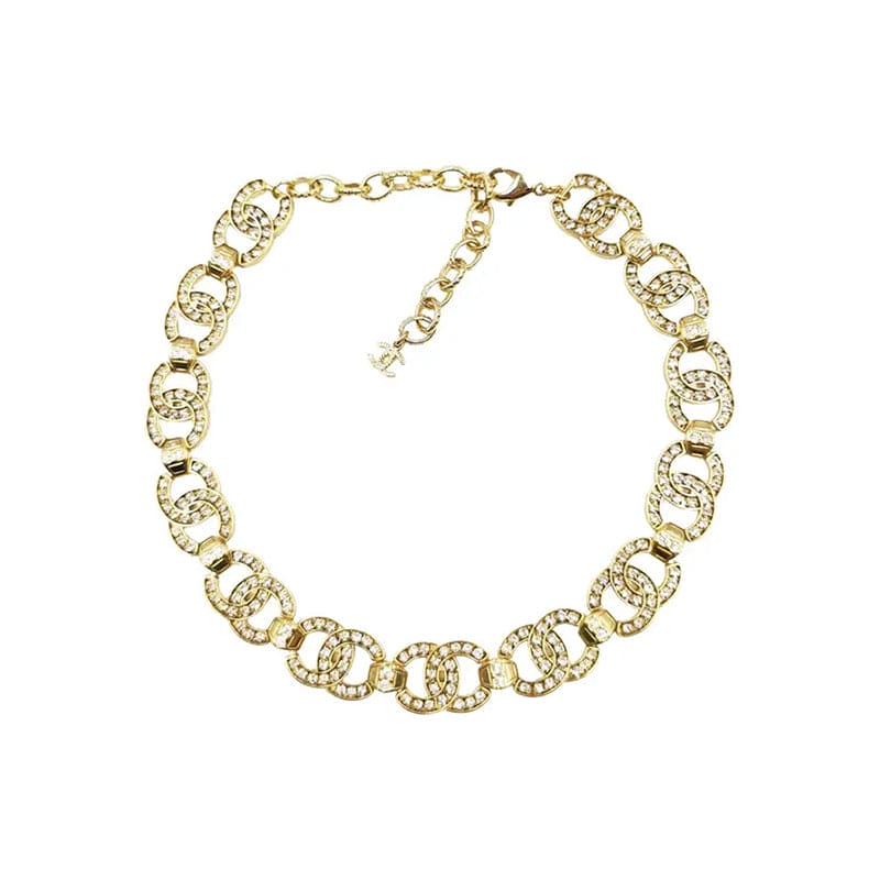 Chanel Rhinestone 2021 Interlocking Choker Necklace